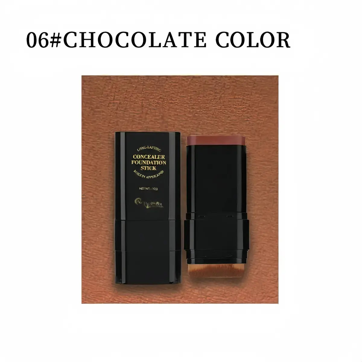 Dual-Function Concealer Stick with Brush in Wheatshade - Waterproof, Hydrating, Long-Wearing Foundation for Women & Girls, Lightweight Matte Finish, Flawless Coverage, Includes Trout Mouth Lip Liner and Daniela Katseye Eyeliner, Soft Matte Cream Concealer, and Lashes