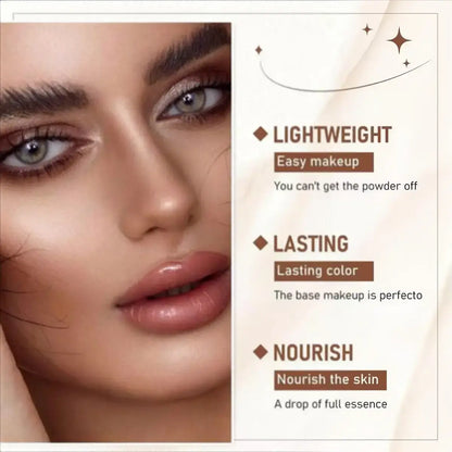 Dual-Function Concealer Stick with Brush in Wheatshade - Waterproof, Hydrating, Long-Wearing Foundation for Women & Girls, Lightweight Matte Finish, Flawless Coverage, Includes Trout Mouth Lip Liner and Daniela Katseye Eyeliner, Soft Matte Cream Concealer, and Lashes