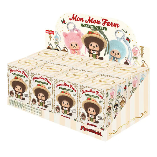 Monchhichi Coffee Farm Series Face-Changing Blind Box Pendant - Charming Farm-Themed Accessory with Diverse Expressions, Ideal for Collectors and Trendy Toy Enthusiasts